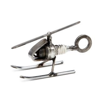 SPARK PLUG HELICOPTER PAPERWEIGHT  recycled art, sculpture 