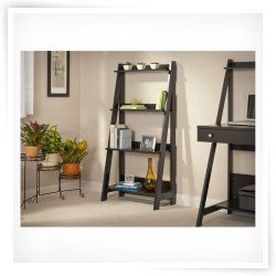 Bush My Space Alamosa Collection Classic Black Ladder Bookcase