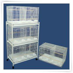 Lot of 4 Medium Breeding Cages with Optional Divider and One 3 Tier 