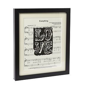 Personalised Sheet Music Love Poster   gifts for her
