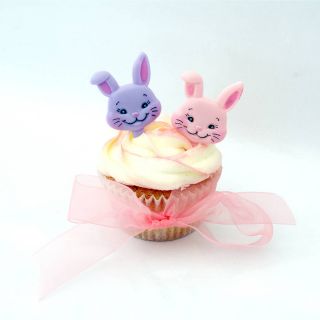 twelve rabbit cupcake decorations by icing bliss   