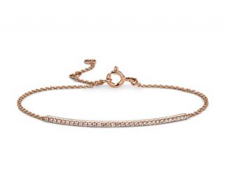 Diamond Bar Bracelet in 14k Rose Gold  Blue Nile