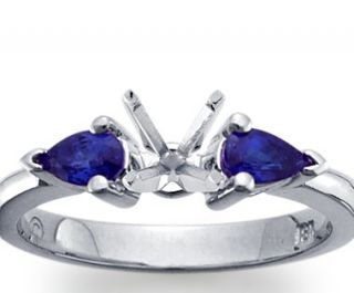Classic Pear Shaped Sapphire Engagement Ring Setting in Platinum 