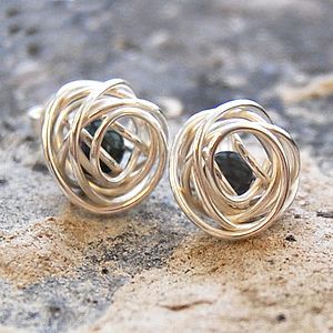 Silver Caged Black Pearl Stud Earrings   shop by occasion