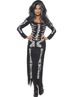 Halloween Womens Skeleton Tube Dress Littlewoods