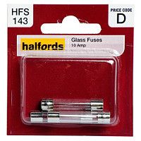Halfords Glass Fuses 10 Amp Cat code 209395 0