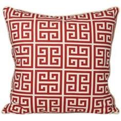 Riddle 20 Square Red Greek Key Pillow