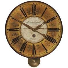 Louis Leniel Pendulum 20 Wide Round Wall Clock