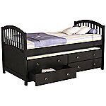 Cama Trundle Captains Bed, negro