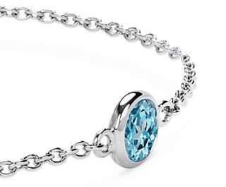 Blue Topaz Chain Bracelet in Sterling Silver  Blue Nile