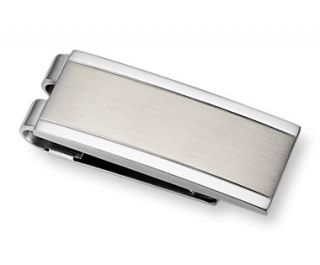 Brushed and Polished Money Clip in Stainless Steel  Blue Nile