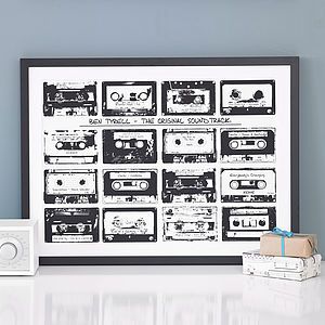 Personalised Playlist Cassette Print   free delivery gifts