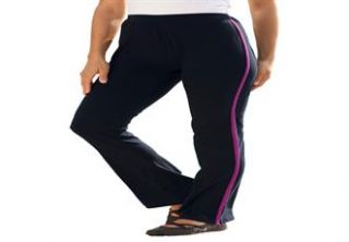 Plus Size Stretch yoga pants with side stripes  Plus Size All Pants 