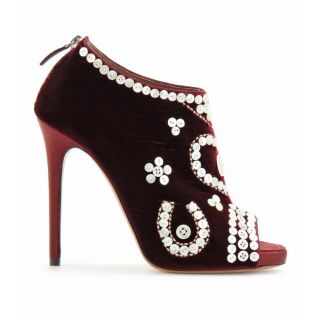 Tabitha Simmons   TRONCHETTI PEEP TOES KINGS IN VELLUTO CON BOTTONI 