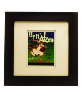 UP N ATOM CRATE LABEL ART  Framed, Vivid, Authentic, Vintage Produce 