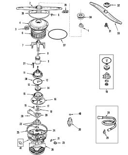 MAYTAG Maytag dishwasher Rinse aid & soap dispense  Parts  Model 