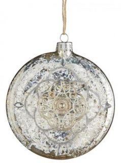 Vintage Disc Glass Ornaments   Set of 4 #1216010340 #12160340 #1216010 