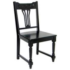 Traditional Chair with Carved Detail and Dark Brown Finish