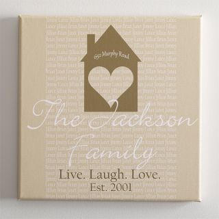 10077   Home Is Where The Heart Is Personalized Canvas Art   Beige