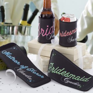 11683   Bridal Party Personalized Rhinestone Can & Bottle Wrap 