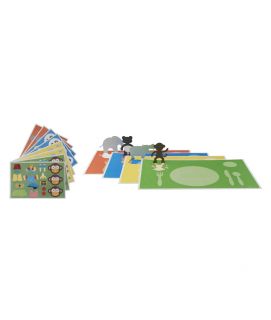 HELLO JUNGLE PLACEMATS  Pop Up, Placemats, Monkey, Stickers, Elephant 