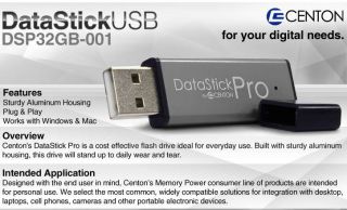 Buy the Centon 32GB DataStick Pro USB 2.0 Flash Drive  