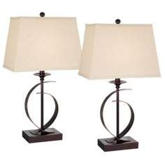 Brown, Metal Table Lamps By  
