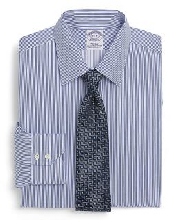 All Cotton Non Iron Regular Fit Micro Twill Stripe Luxury Dress Shirt 