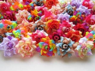 100X Mix II Roses Artificial Silk Flower Heads 1.75 Wholesale Lot 
