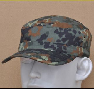 NEW German Woodland Camo Cadet Airsoft Army Military Hat Cap Cover 