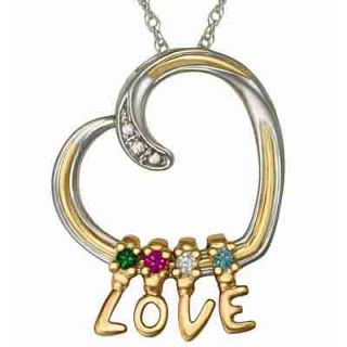 10K Gold Vermeil Love Notes Heart Pendant with Cubic Zirconia Accents 