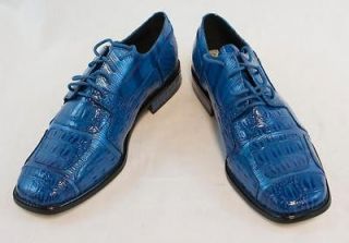 New Sio Blue Royal Mens dress Shoes Laceup Faux leather. MO165RYL