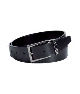 Burberry London Black Plain Leather Belt  Herren  Accessoires 