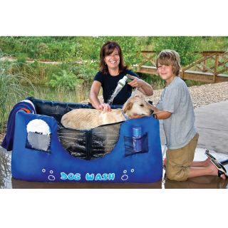 The Only Inflatable Dog Shower   Hammacher Schlemmer 