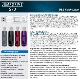 Buy the Lexar JumpDrive S70 64GB USB Flash Drive .ca