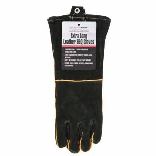 Long Leather BBQ Gloves at Brookstone—Buy Now