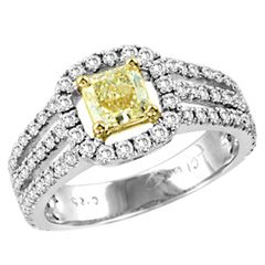 CT. T.W. Radiant Cut Natural Fancy Yellow and White Diamond 