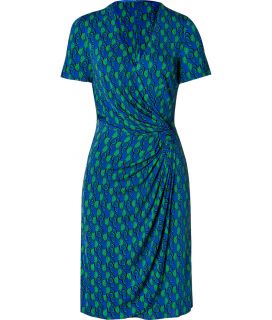 Issa Royal/Green Side Drape Viscose Jersey Dress  Damen  Kleider 