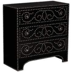 Sahara Three Drawer Accent Chest With Nail Head Detailing