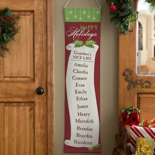 12423   Christmas Nice List Personalized Door Banner 