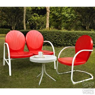 Griffith 3 Piece Metal Outdoor Conversation Seating Set   Loveseat 