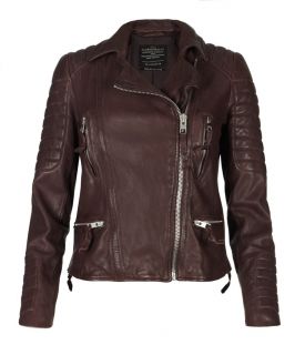 Oxblood Biker Jacket, Women, Leather, AllSaints Spitalfields