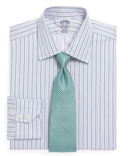 All Cotton Regular Fit Twill Triple Stripe LuxuryDress Shirt   Brooks 