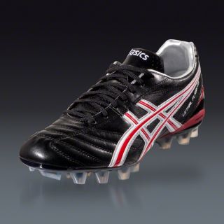 Asics Lethal Flash DS   Black/Fire Red/White Firm Ground Soccer Shoes 