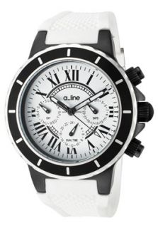 line 20104 Watches,Womens Marina Dual Time White Dial Black IP 
