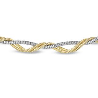 Diamond Cut Twist Necklace in 14K Two Tone Gold   17   Necklaces 