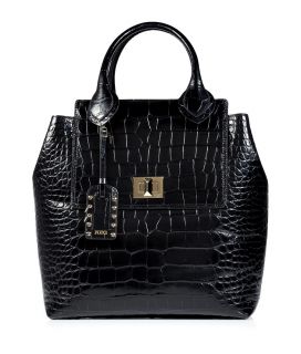 Emilio Pucci Black Croco Embossed Leather Tote  Damen  Taschen 