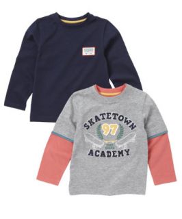 Mothercare Skate Town Academy and Navy T Shirts – 2 Pack   t shirts 