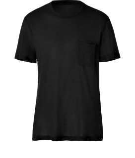 James Perse Black S/S Crew Neck Pocket Tee  Herren  T Shirts 