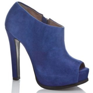 Pour La Victoire Blue Hadley Suede Shoe Boots 13cm Heel